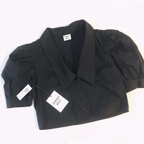 NWT Sunday Best Black New Solitaire Blouse XS - Picture 6 of 14